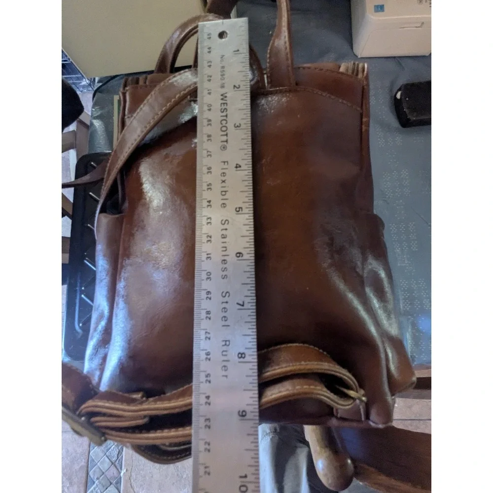 Connections Brown Faux Leather Shoulder Bag  Zip Top Handbag Brown